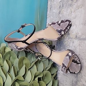 Michael Michael Kors Snakeskin 3" Leather Sandal